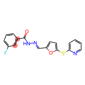 3-fluoro-N'-{[5-(2-pyridinylsulfanyl)-2-furyl]methylene}benzohydrazide