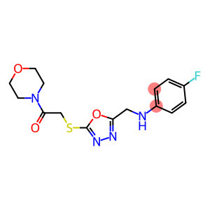 4-fluoro-N-({5-[(2-morpholin-4-yl-2-oxoethyl)sulfanyl]-1,3,4-oxadiazol-2-yl}methyl)aniline