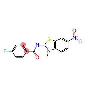 4-fluoro-N-(6-nitro-3-methyl-1,3-benzothiazol-2(3H)-ylidene)benzamide