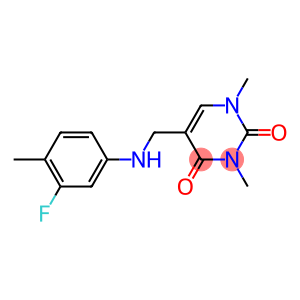 5-{[(3-fluoro-4-methylphenyl)amino]methyl}-1,3-dimethyl-1,2,3,4-tetrahydropyrimidine-2,4-dione