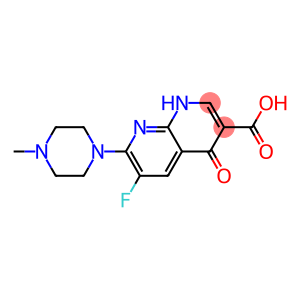 6-Fluoro-1,4-dihydro-4-oxo-7-(4-methyl-1-piperazinyl)-1,8-naphthyridine-3-carboxylic acid
