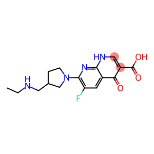 6-Fluoro-1,4-dihydro-4-oxo-7-(3-ethylaminomethyl-1-pyrrolidinyl)-1,8-naphthyridine-3-carboxylic acid