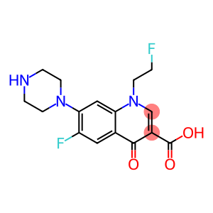 6-Fluoro-1-(2-fluoroethyl)-1,4-dihydro-7-(1-piperazinyl)-4-oxoquinoline-3-carboxylic acid