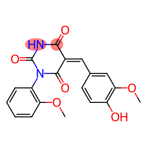 5-(4-hydroxy-3-methoxybenzylidene)-1-(2-methoxyphenyl)-2,4,6(1H,3H,5H)-pyrimidinetrione