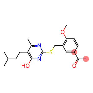 1-(3-{[(4-hydroxy-5-isopentyl-6-methyl-2-pyrimidinyl)sulfanyl]methyl}-4-methoxyphenyl)ethanone