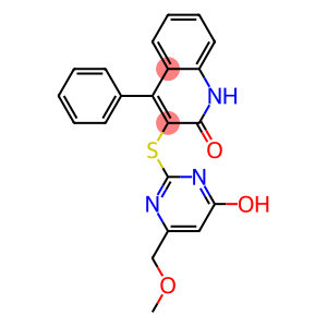 3-{[4-HYDROXY-6-(METHOXYMETHYL)PYRIMIDIN-2-YL]THIO}-4-PHENYLQUINOLIN-2(1H)-ONE