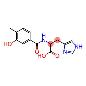 2-[(3-hydroxy-4-methylbenzoyl)amino]-3-(1H-imidazol-4-yl)propanoic acid