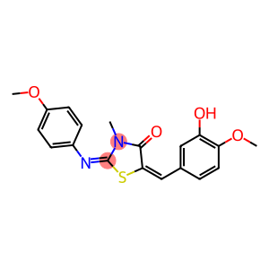 5-(3-hydroxy-4-methoxybenzylidene)-2-[(4-methoxyphenyl)imino]-3-methyl-1,3-thiazolidin-4-one