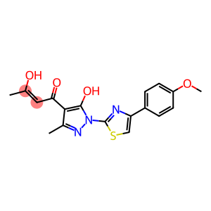 3-hydroxy-1-{5-hydroxy-1-[4-(4-methoxyphenyl)-1,3-thiazol-2-yl]-3-methyl-1H-pyrazol-4-yl}-2-buten-1-one