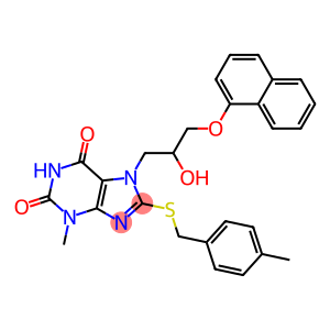 7-[2-hydroxy-3-(1-naphthyloxy)propyl]-3-methyl-8-[(4-methylbenzyl)sulfanyl]-3,7-dihydro-1H-purine-2,6-dione