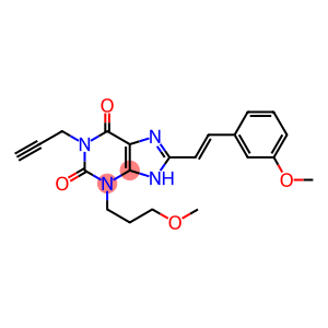 3-(3-HYDROXYPROPYL)-8-(M-METHOXYSTYRYL)-1-PROPARGYLXANTHINE