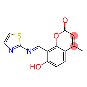 7-hydroxy-4-methyl-8-[(1,3-thiazol-2-ylimino)methyl]-2H-chromen-2-one