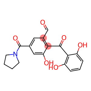 3-Hydroxy-5-[(pyrrolidin-1-yl)carbonyl]-2-(2,6-dihydroxybenzoyl)benzaldehyde