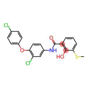 2-Hydroxy-3-methylthio-N-[3-chloro-4-(4-chlorophenoxy)phenyl]benzamide