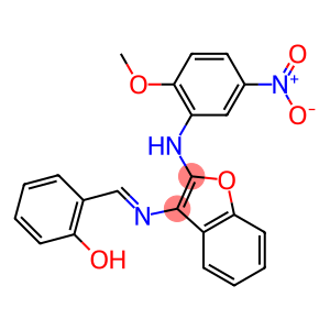 3-[(2-Hydroxybenzylidene)amino]-2-((2-methoxy-5-nitrophenyl)amino)benzofuran