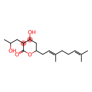 4-Hydroxy-3-(2-hydroxypropyl)-6-[(2E)-3,7-dimethyl-2,6-octadienyl]-tetrahydro-2H-pyran-2-one