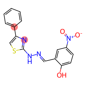 2-HYDROXY-5-NITROBENZALDEHYDE (4-PHENYL-1,3-THIAZOL-2-YL)HYDRAZONE