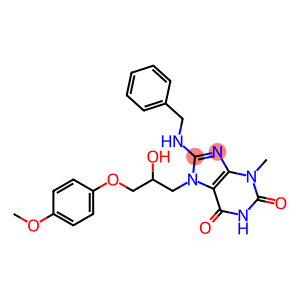 7-(2-hydroxy-3-{[4-(methyloxy)phenyl]oxy}propyl)-3-methyl-8-[(phenylmethyl)amino]-3,7-dihydro-1H-purine-2,6-dione