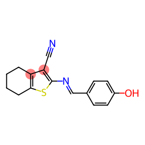 2-[(4-hydroxybenzylidene)amino]-4,5,6,7-tetrahydro-1-benzothiophene-3-carbonitrile