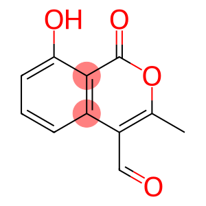 8-HYDROXY-3-METHYL-1-OXO-1H-BENZO(C)PYRAN-4-CARBALDEHYDE