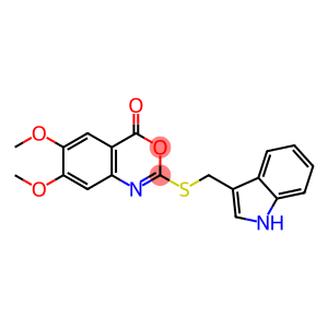 2-(1H-Indol-3-ylmethylthio)-6-methoxy-7-methoxy-4H-3,1-benzoxazin-4-one