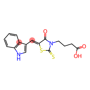 4-[5-(1H-INDOL-3-YLMETHYLENE)-4-OXO-2-THIOXO-THIAZOLIDIN-3-YL]-BUTYRIC ACID