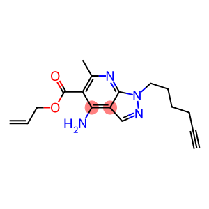 1-(5-Hexynyl)-4-amino-6-methyl-1H-pyrazolo[3,4-b]pyridine-5-carboxylic acid 2-propenyl ester