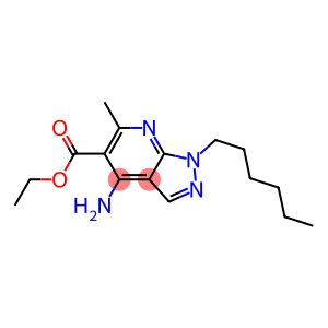 1-Hexyl-4-amino-6-methyl-1H-pyrazolo[3,4-b]pyridine-5-carboxylic acid ethyl ester