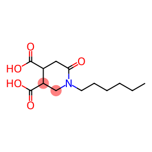 1-Hexyl-6-oxo-3,4-piperidinedicarboxylic acid