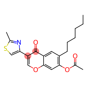 6-Hexyl-7-hydroxy-3-(2-methylthiazol-4-yl)chromone acetate