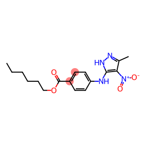 hexyl 4-({4-nitro-3-methyl-1H-pyrazol-5-yl}amino)benzoate