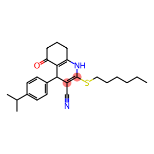 2-(hexylsulfanyl)-4-(4-isopropylphenyl)-5-oxo-1,4,5,6,7,8-hexahydroquinoline-3-carbonitrile