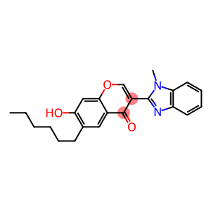 6-hexyl-7-hydroxy-3-(1-methyl-1H-benzimidazol-2-yl)-4H-chromen-4-one