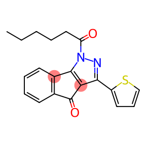 1-HEXANOYL-3-(2-THIENYL)INDENO[2,3-D]PYRAZOL-4-ONE