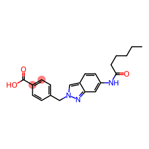 4-(6-Hexanoylamino-2H-indazol-2-ylmethyl)benzoic acid