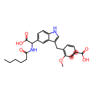 4-[5-Hexanoylamino-1-carboxymethyl-1H-indol-3-ylmethyl]-3-methoxybenzoic acid