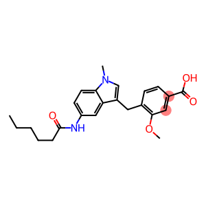 4-[5-Hexanoylamino-1-methyl-1H-indol-3-ylmethyl]-3-methoxybenzoic acid