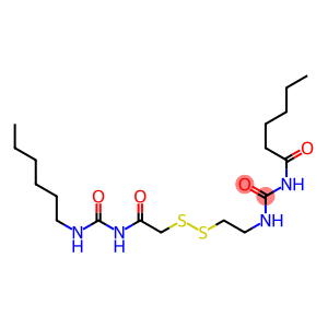 1-Hexanoyl-3-[2-[[(3-hexylureido)carbonylmethyl]dithio]ethyl]urea