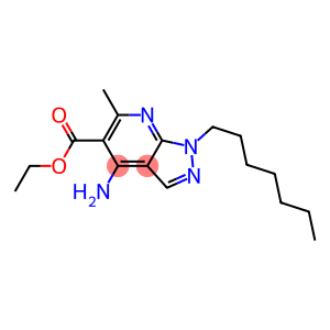 1-Heptyl-4-amino-6-methyl-1H-pyrazolo[3,4-b]pyridine-5-carboxylic acid ethyl ester