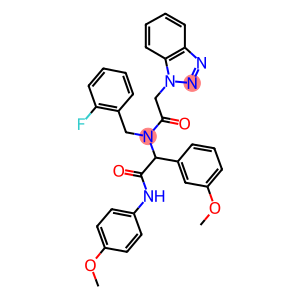 2-(2-(1H-BENZO[D][1,2,3]TRIAZOL-1-YL)-N-(2-FLUOROBENZYL)ACETAMIDO)-2-(3-METHOXYPHENYL)-N-(4-METHOXYPHENYL)ACETAMIDE