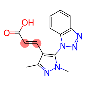 3-[5-(1H-1,2,3-benzotriazol-1-yl)-1,3-dimethyl-1H-pyrazol-4-yl]prop-2-enoic acid