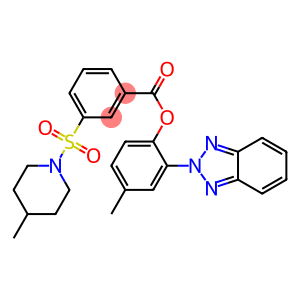 2-(2H-1,2,3-benzotriazol-2-yl)-4-methylphenyl 3-[(4-methyl-1-piperidinyl)sulfonyl]benzoate