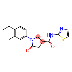 1-(4-isopropyl-3-methylphenyl)-5-oxo-N-(1,3-thiazol-2-yl)-3-pyrrolidinecarboxamide