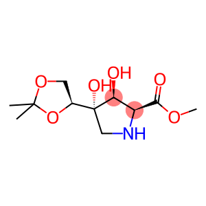 4-(ISOPROPYLIDENE-1,2-ETHANDIOL-1S-YL)-3S,4R-DIHYDROXY-PYRROLIDINE-2S-CARBOXYLIC ACID METHYL ESTER