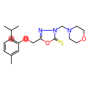 5-[(2-ISOPROPYL-5-METHYLPHENOXY)METHYL]-3-(MORPHOLIN-4-YLMETHYL)-1,3,4-OXADIAZOLE-2(3H)-THIONE