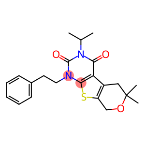 3-ISOPROPYL-6,6-DIMETHYL-1-PHENETHYL-1,5,6,8-TETRAHYDRO-2H-PYRANO[4',3':4,5]THIENO[2,3-D]PYRIMIDINE-2,4(3H)-DIONE