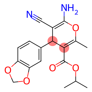 isopropyl 6-amino-4-(1,3-benzodioxol-5-yl)-5-cyano-2-methyl-4H-pyran-3-carboxylate