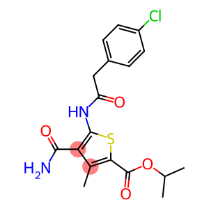 isopropyl 4-(aminocarbonyl)-5-{[(4-chlorophenyl)acetyl]amino}-3-methylthiophene-2-carboxylate