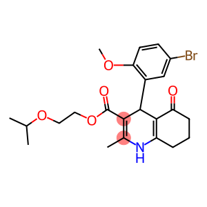 2-isopropoxyethyl 4-(5-bromo-2-methoxyphenyl)-2-methyl-5-oxo-1,4,5,6,7,8-hexahydroquinoline-3-carboxylate