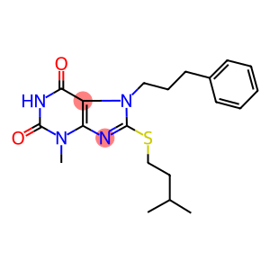 8-(isopentylsulfanyl)-3-methyl-7-(3-phenylpropyl)-3,7-dihydro-1H-purine-2,6-dione